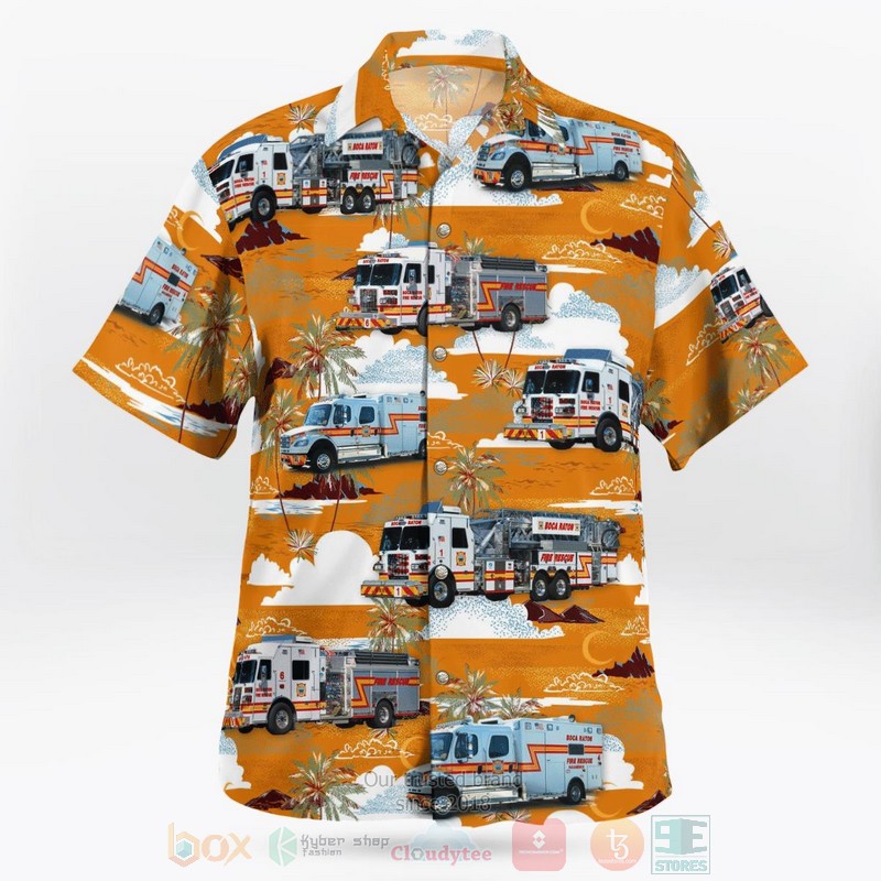 BEST Boca Raton, Palm Beach County, Florida, Boca Raton Fire Rescue Services 3D Aloha Shirt word1