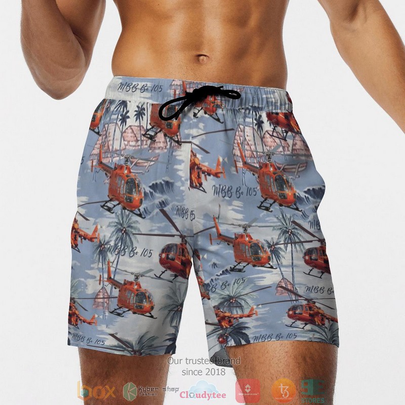 Bolkow Bo 105 Germany Hawaiian Hawaiian Shirt Short 1 2 3 4 5 6