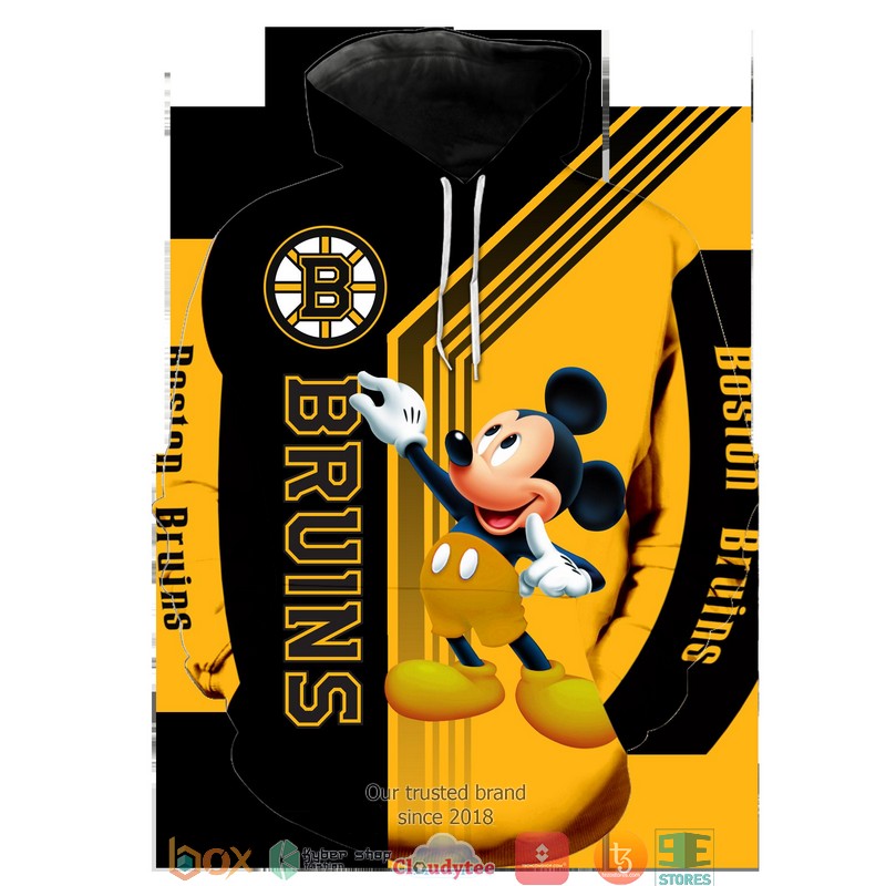 Boston Bruins Mickey Mouse 3D Full All Over Print Shirt hoodie 1