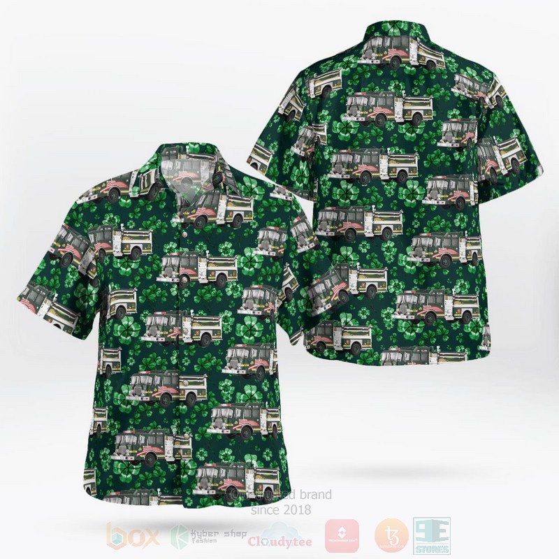 BEST Boston, Massachusetts, Boston Fire Department, St Patrick's Day 3D Aloha Shirt word3