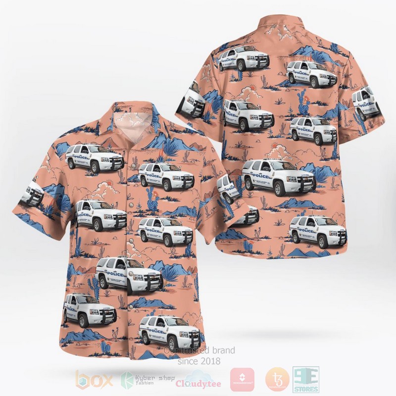 BEST Boulder City, Nevada, Hoover Dam Police Chevrolet Tahoe 3D Aloha Shirt word3