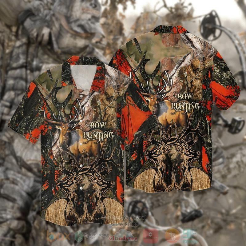 BEST Bow Hunting Deer All Over Print Tropical Shirt 3 Bow Hunting Deer Short Sleeve Hawaiian Shirt