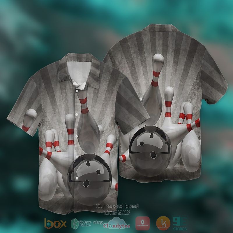 Bowling Sports grey Hawaiian Shirt