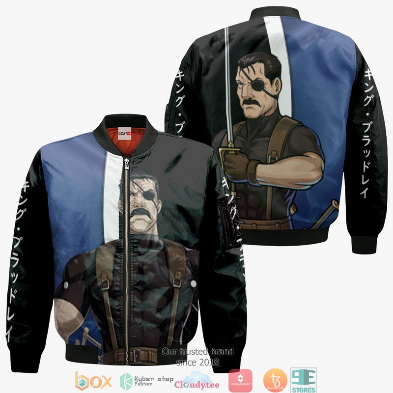 Bradley King Fullmetal Alchemist Anime Merch 3d Hoodie Bomber jacket 1 2 3