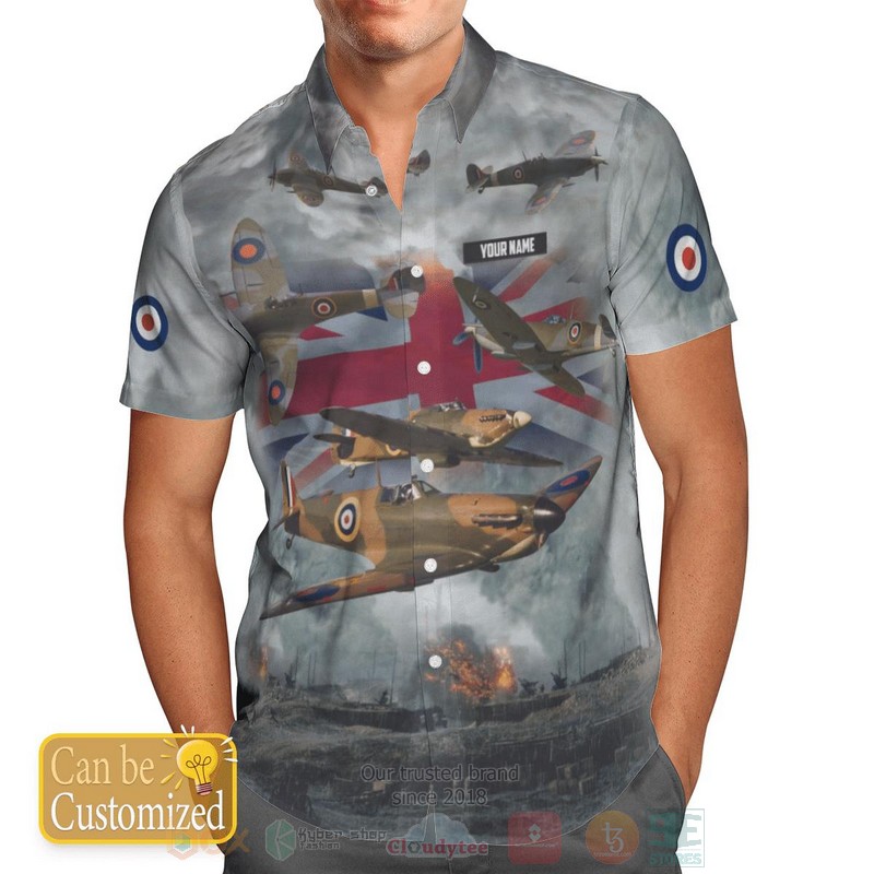 Bristish UK Supermarine Spitfire Custom Name Hawaiian Shirt