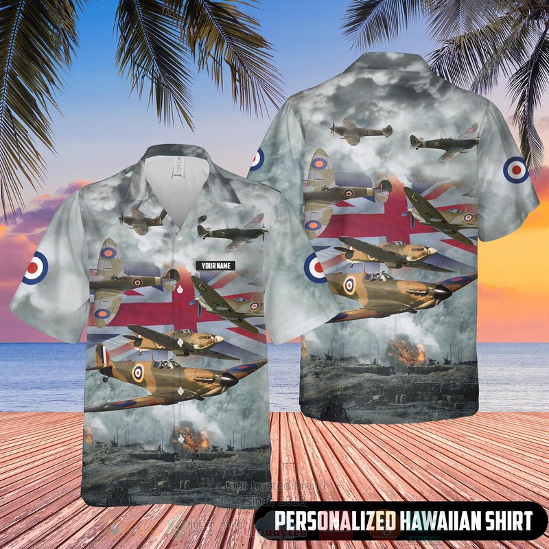 BEST Bristish UK Supermarine Spitfire Custom Name 3D Aloha Shirt 3 Bristish UK Supermarine Spitfire Custom Name Hawaiian Shirt 1 2