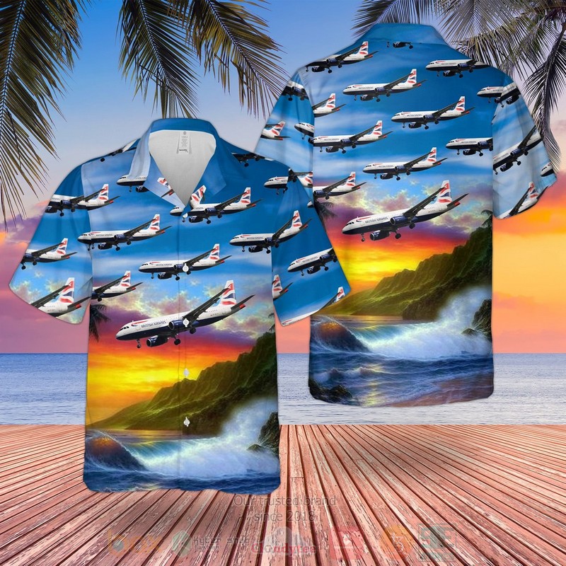BEST British Airways Airbus A320-200 3D Aloha Shirt 7 British Airways Airbus A320 200 Hawaiian Shirt