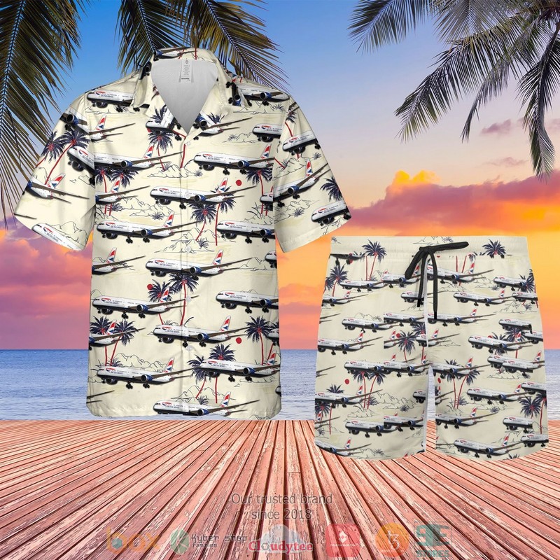 British Airways Boeing 787 10 Dreamliner Hawaiian Shirt Shorts