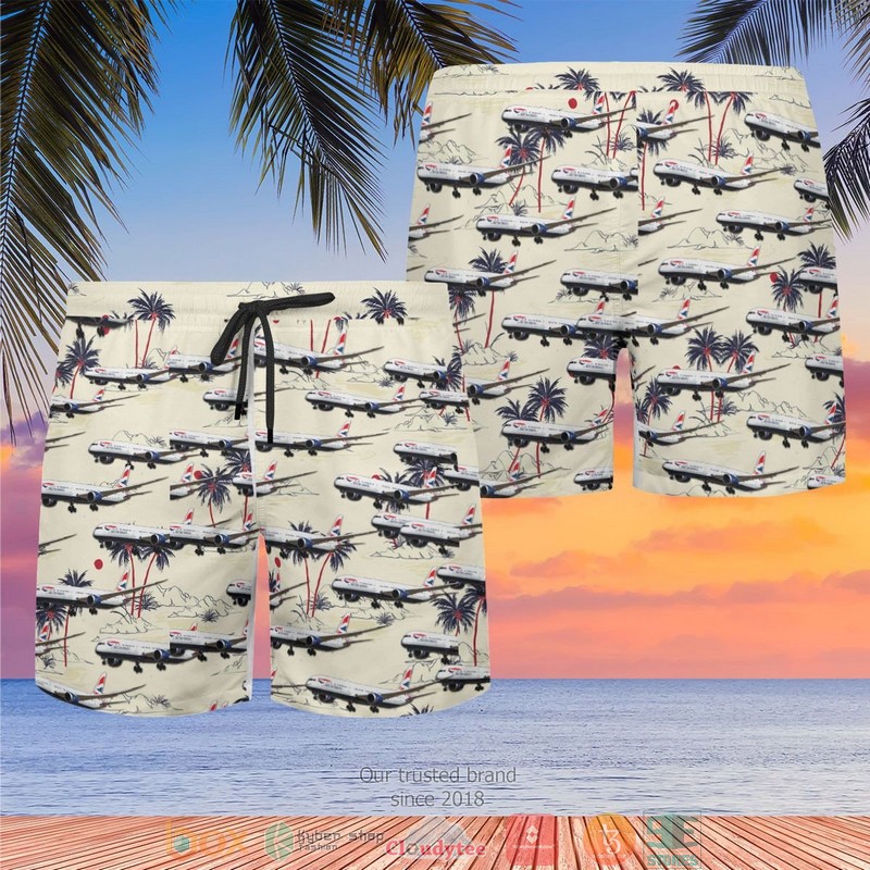 NEW British Airways Boeing 787-10 Dreamliner Hawaii Shirt, Shorts 3 British Airways Boeing 787 10 Dreamliner Hawaiian Shirt Shorts 1 2