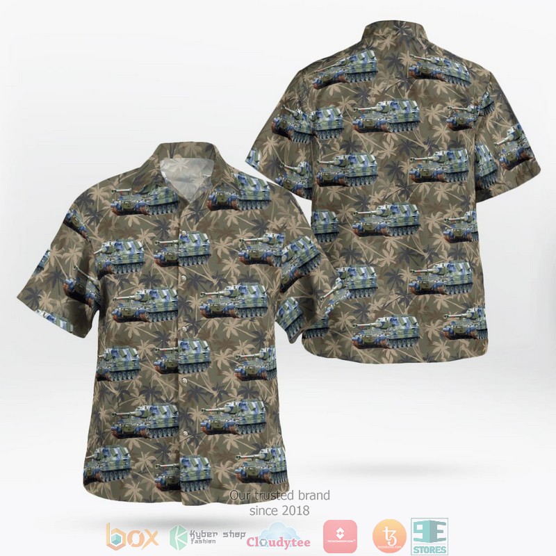 NEW British Army AS90 155mm Self-propelled Gun Hawaii Shirt