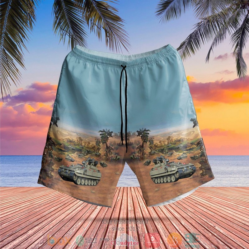 British Army Alvis Stormer HVM Combat Vehicle Hawaiian Shirt Shorts 1