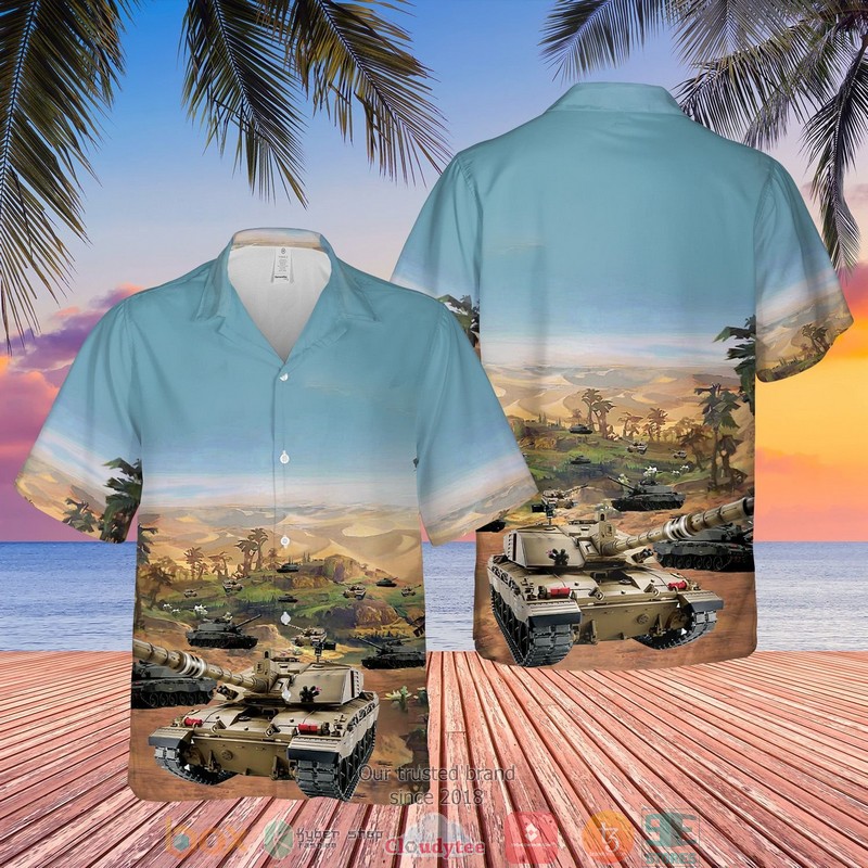NEW British Army CHALLENGER 2 Combat Vehicle Hawaii Shirt, Shorts 1 British Army CHALLENGER 2 Combat Vehicle Hawaiian Shirt Shorts
