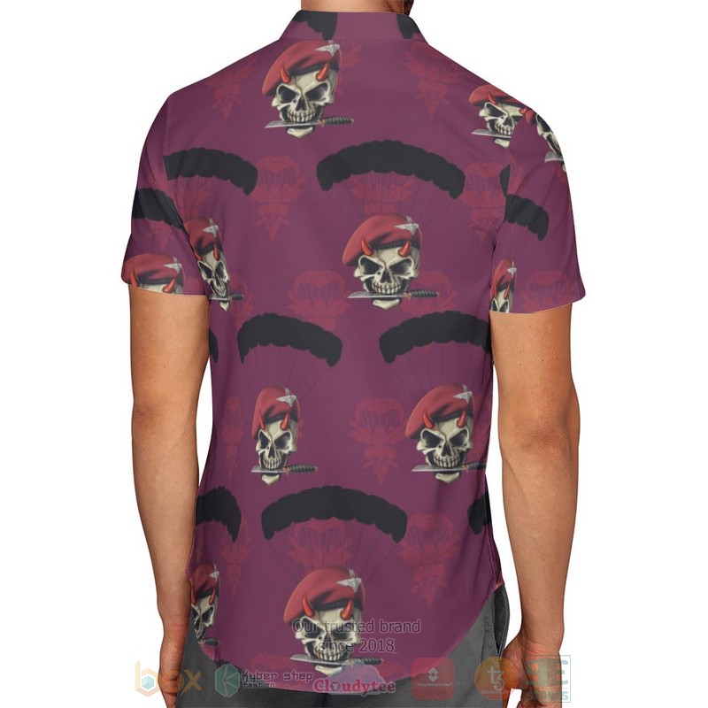 BEST British Army Parachute Red Devils 3D Aloha Shirt 17 British Army Parachute Red Devils Hawaiian Shirt 1 2