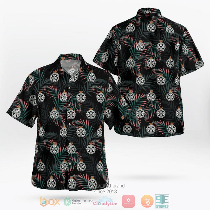 British Army Royal Green Jackets RGJ Hawaiian Shirt word2