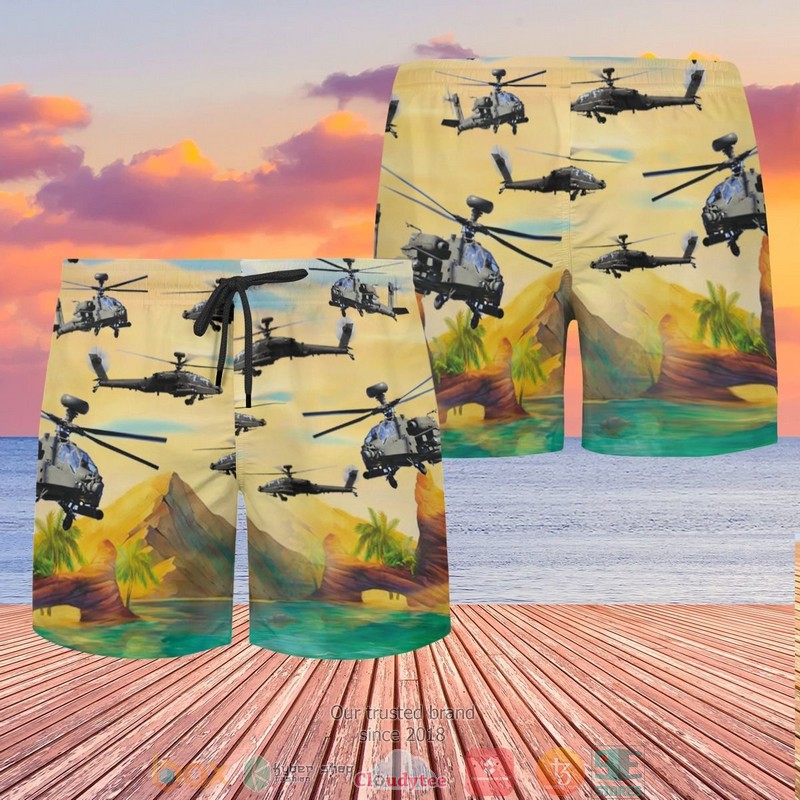 NEW British Army Westland WAH-64 Apache Hawaii Shirt, Shorts 2 British Army Westland WAH 64 Apache Hawaiian Shirt Shorts 1