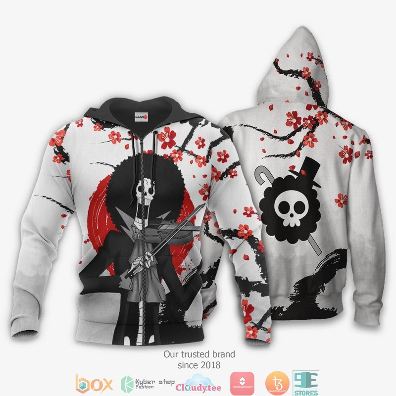 Brook Japan One Piece Anime 3d Hoodie, Bomber jacket 12 Brook Japan One Piece Anime 3d Hoodie Bomber jacket