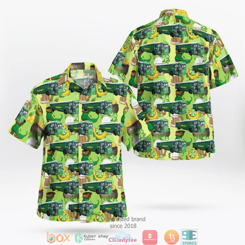 Broward County Florida Broward County Sheriff Office Prisoner Transport Bluebird St Patrick's Day Hawaiian Shirt word1