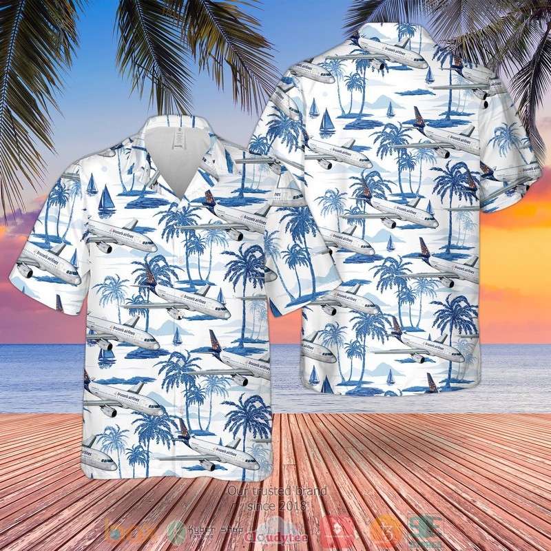 Brussels Airlines Airbus A319 100 Hawaiian Shirt Shorts