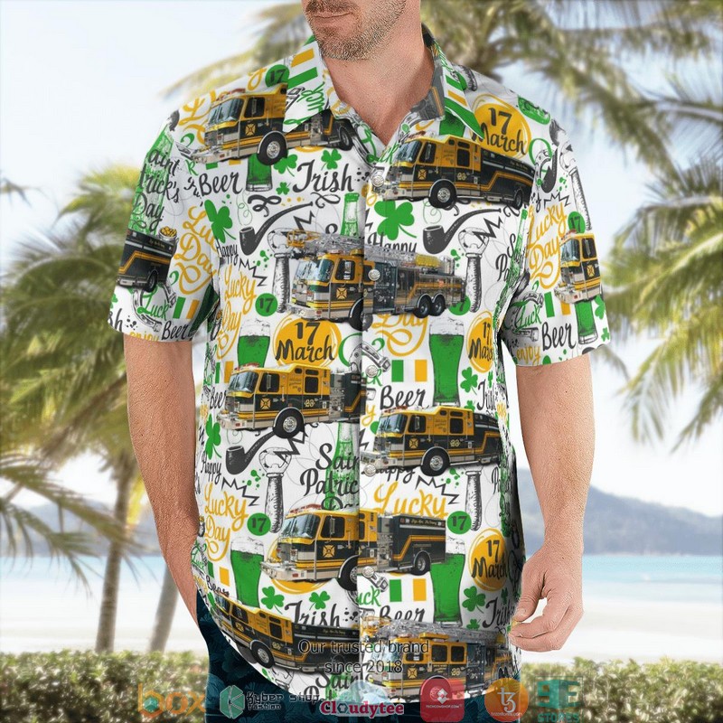 Bryn Mawr Montgomery County Pennsylvania Bryn Mawr Fire Company St Patrick's Day Hawaiian Shirt word3