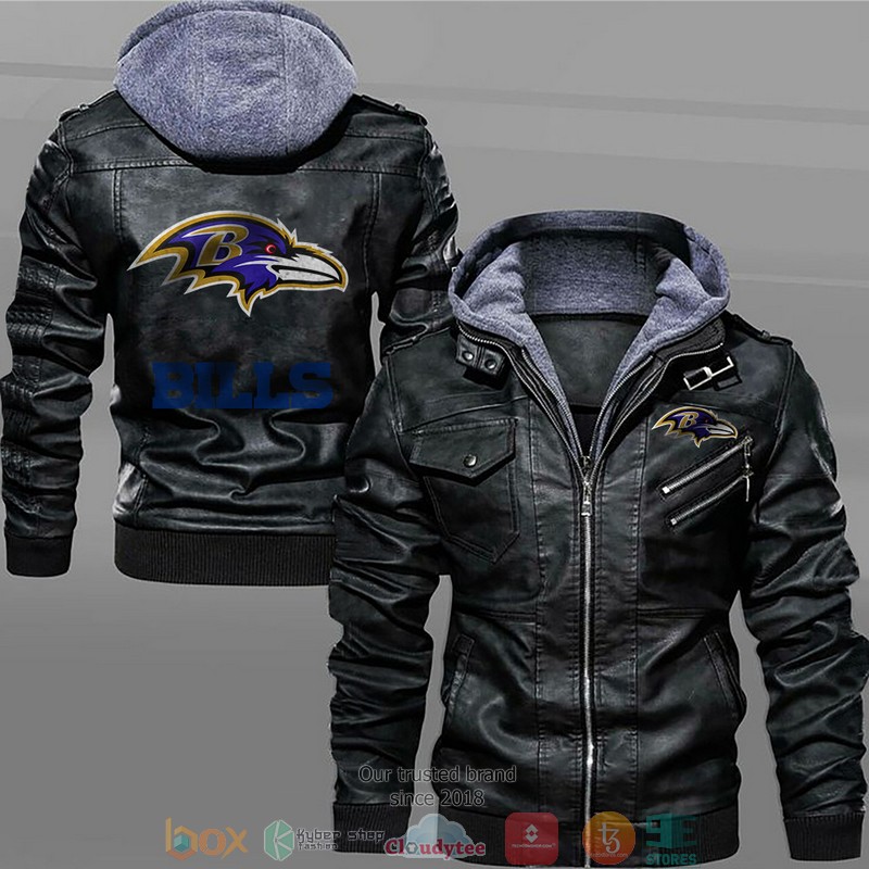 Buffalo Bills Black Brown Leather Jacket