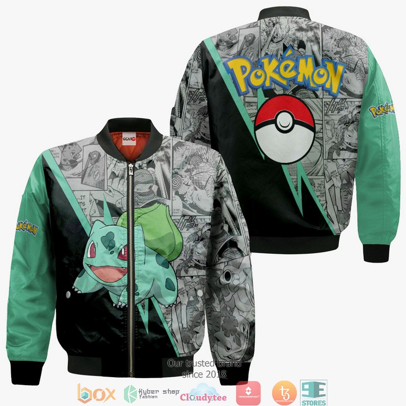 Bulbasaur Anime Pokemon Merch Mix Manga 3d Hoodie, Bomber jacket 4 Bulbasaur Anime Pokemon Merch Mix Manga 3d Hoodie Bomber jacket 1 2 3