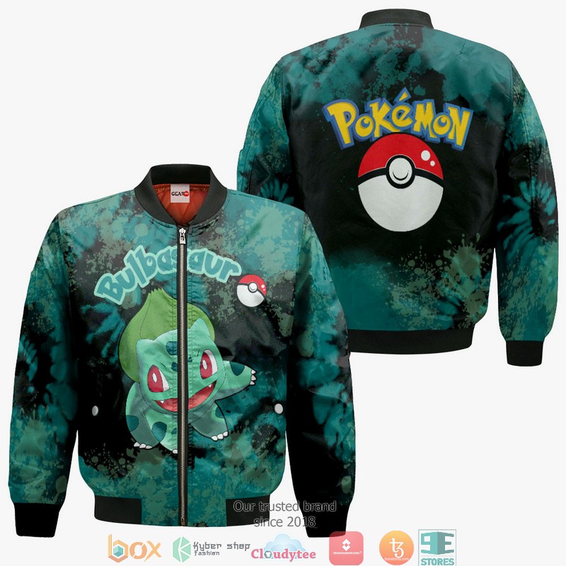 Bulbasaur Pokemon Anime Merch Tie Dye 3d Hoodie Bomber jacket 1 2 3