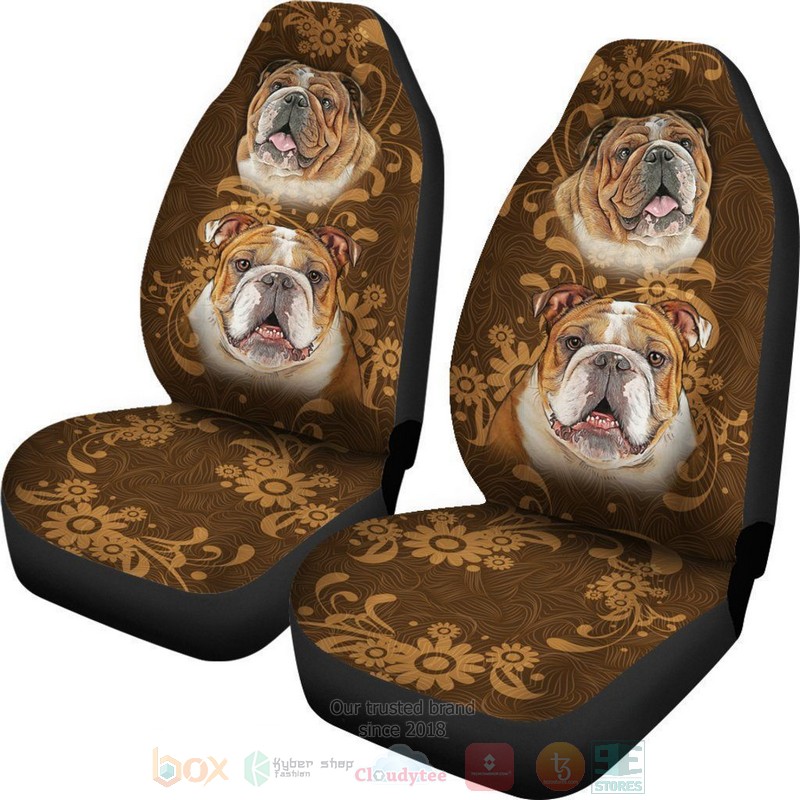 Bulldog Vintage Dog Lovers Car Seat Cover 1 2