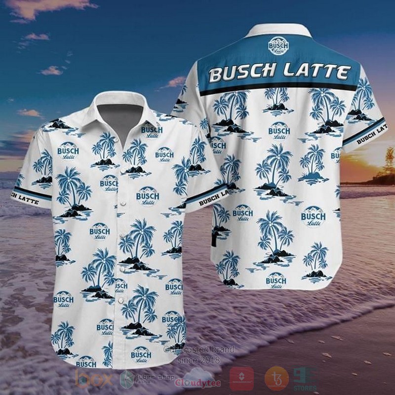 Busch Latte Beer Summer Beach Short Sleeve Hawaiian Shirt