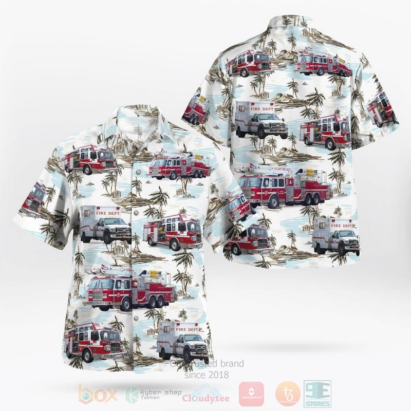 BEST Calgary, Alberta, Canada, Calgary Fire Department 3D Aloha Shirt