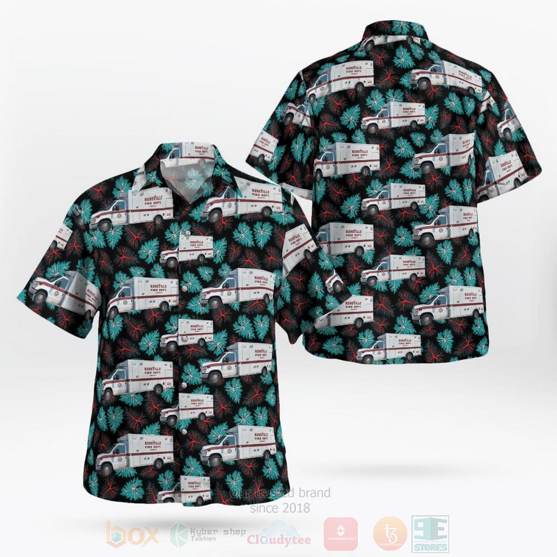 California Roseville Fire Department Emergency Vehicle Hawaiian Shirt
