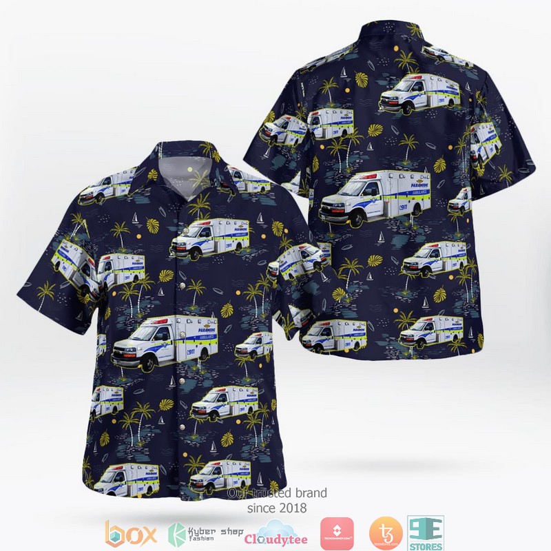 Cambridge Ontario Canada Region of Waterloo Paramedic Service Ambulance Hawaii 3D Shirt 3 Cambridge Ontario Canada Region of Waterloo Paramedic Service Ambulance Hawaii 3D Shirt