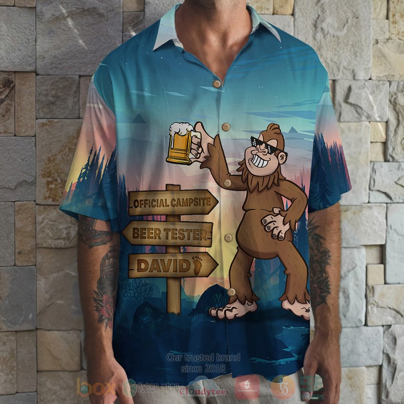 BEST Camping Bigfoot Official Campsite Beer Tester Custom Name 3D Aloha Shirt 3 BEST Camping Bigfoot Official Campsite Beer Tester Custom Name 3D Aloha Shirt word3