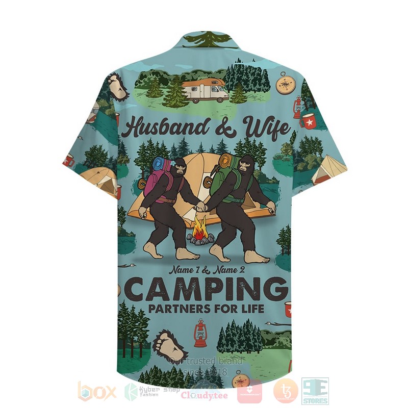 BEST Camping Husband And Wife Camping Partners For Life Custom Name 3D Aloha Shirt word2