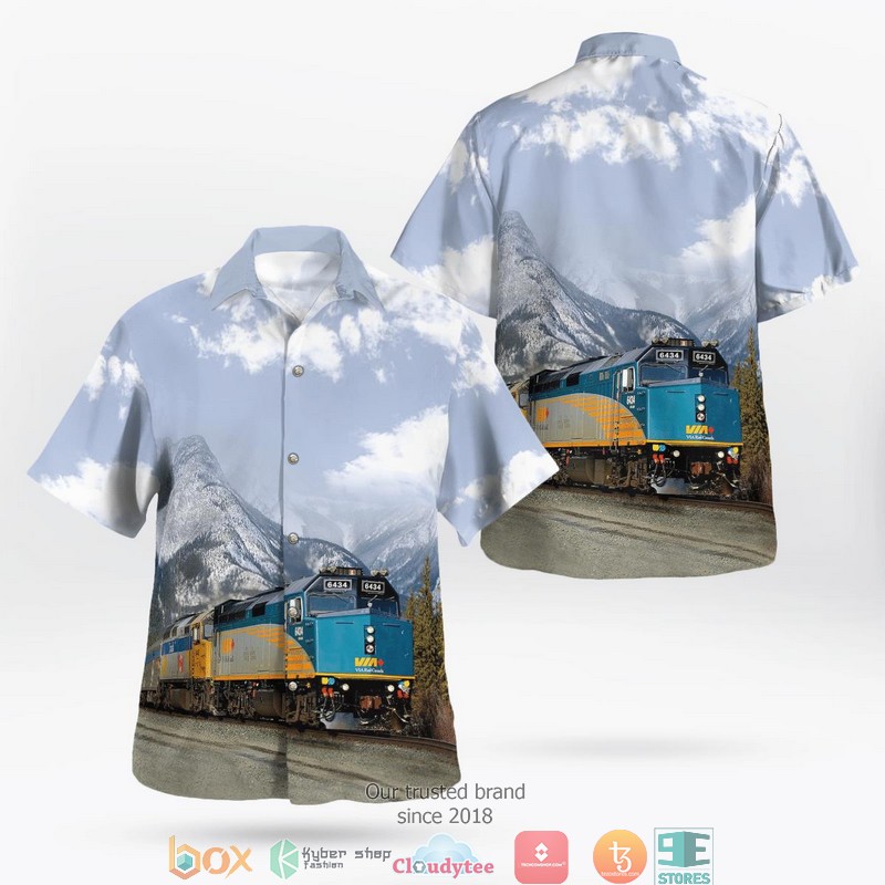Canada Via Rail F40PH-2D No. 6434 Limited Hawaiian Shirt 1 Canada Via Rail F40PH-2D No. 6434 Limited Hawaiian Shirt word3