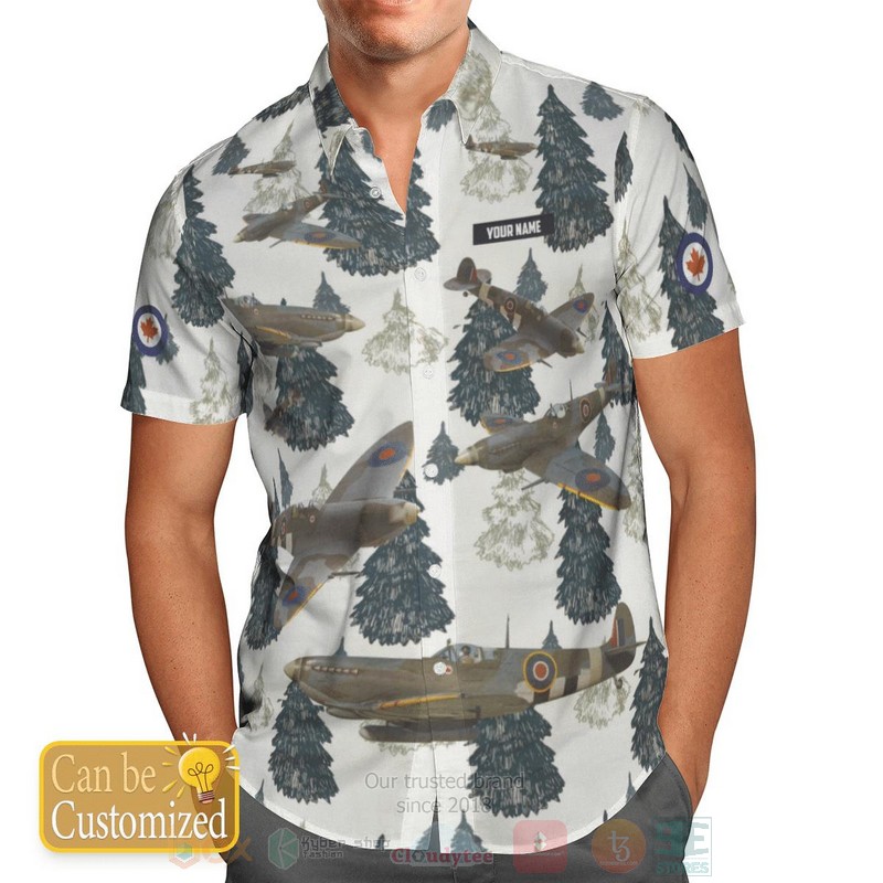 Canadian Supermarine Spitfire Custom Name Hawaiian Shirt