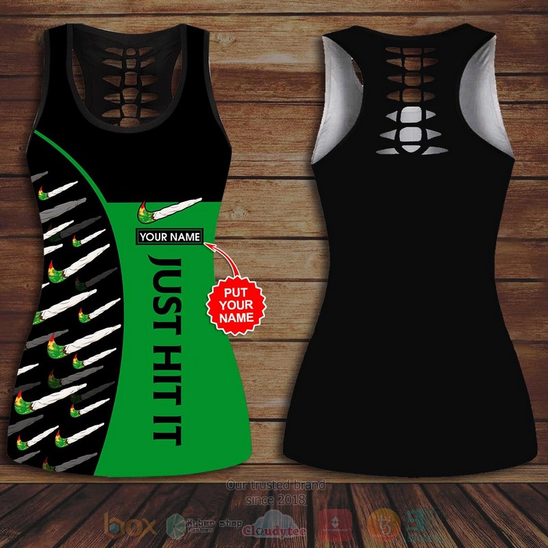Cannabis Just Hit It Custom Name Tank Top and Leggings