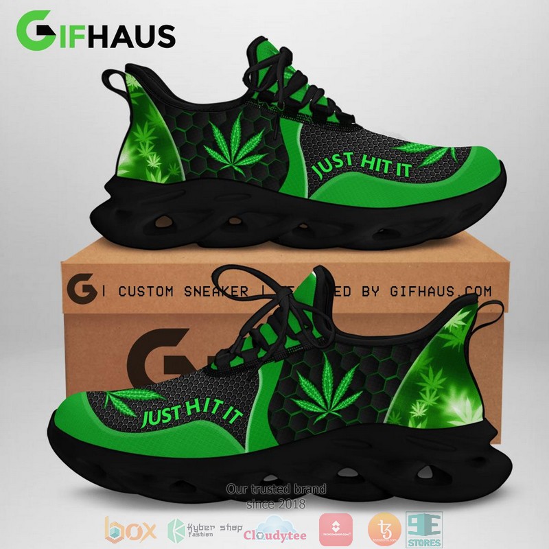 Cannabis Nike Just Hit It Hive green Clunky max soul shoes