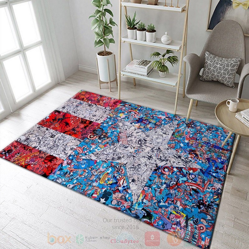 Captain America The Us Area Rugs 1