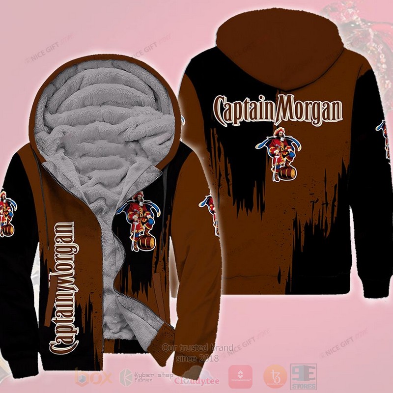 Captain Morgan Brown Fleece Zip Hoodie