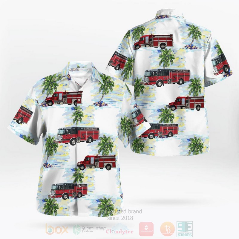 BEST Captiva, Florida, Captiva Island Fire Control District 3D Aloha Shirt word2
