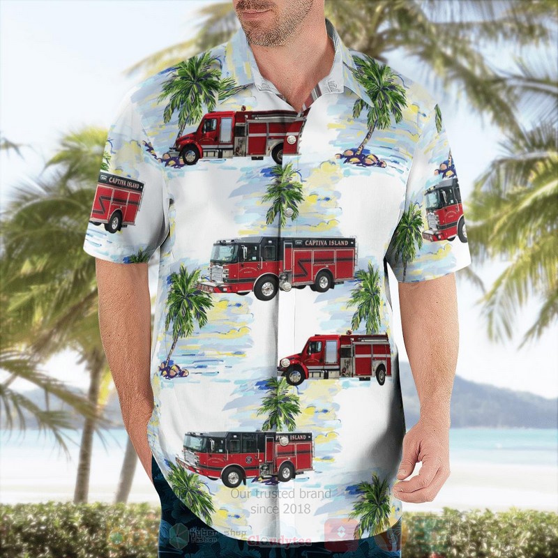 BEST Captiva, Florida, Captiva Island Fire Control District 3D Aloha Shirt word2