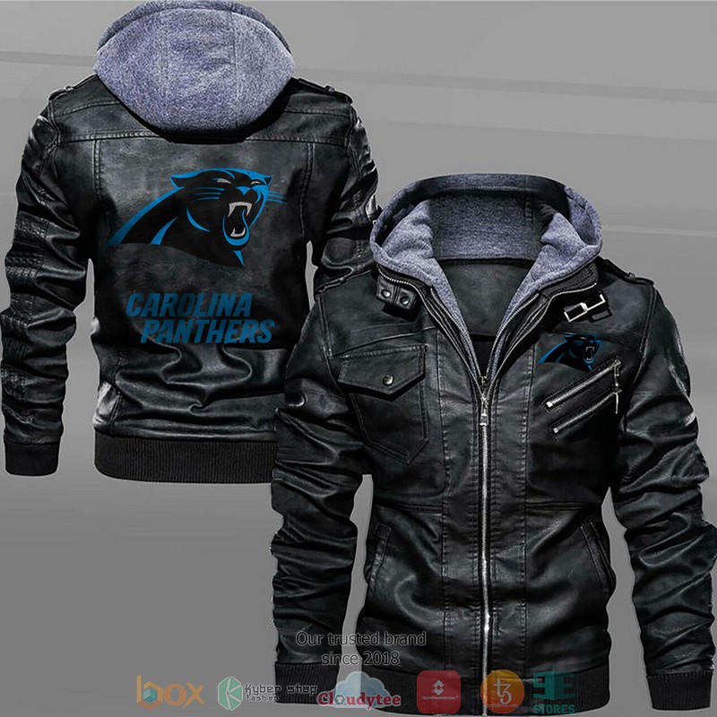 Carolina Panthers Black Brown Leather Jacket