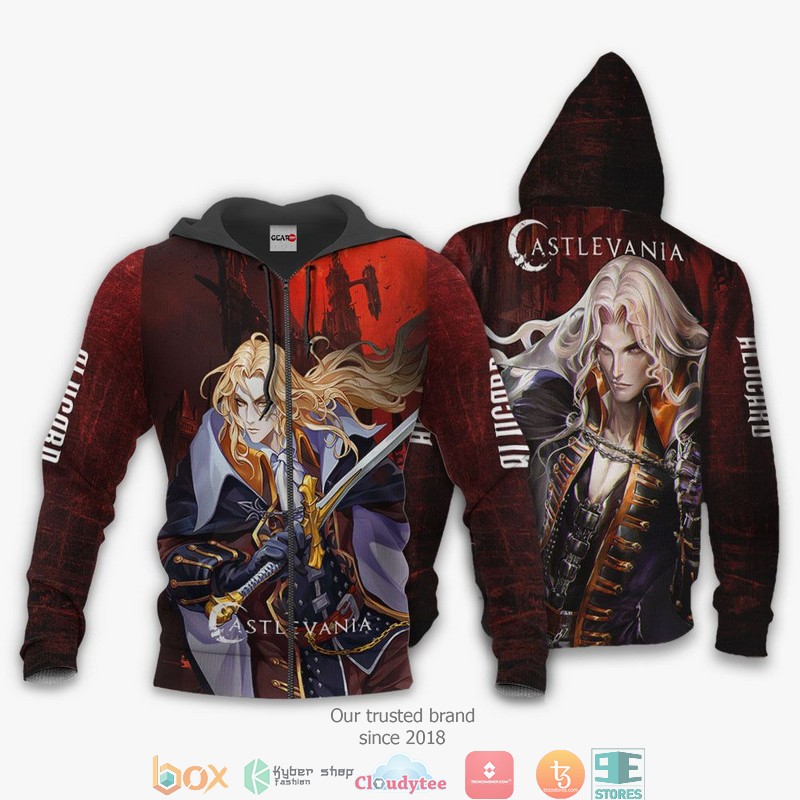Castlevania Alucard Anime Merch 3d Hoodie Bomber jacket