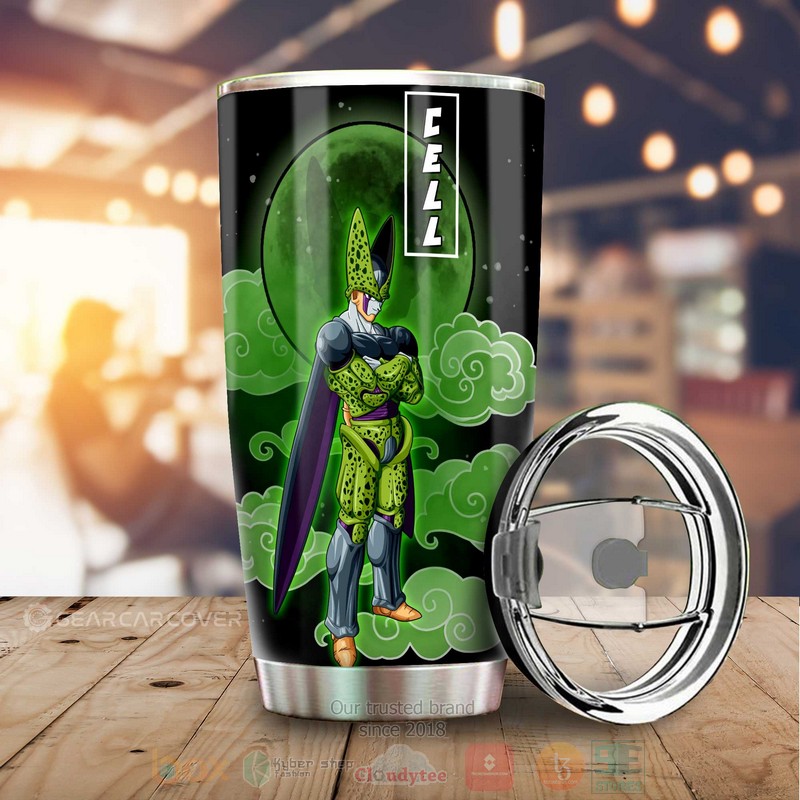 Cell Dragon Ball Green Black Anime Tumbler