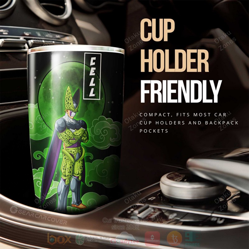 Cell Dragon Ball Green Black Anime Tumbler 1