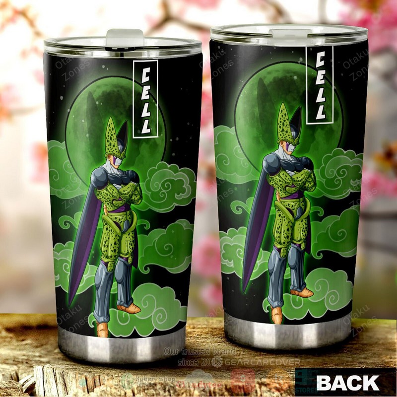BEST Cell Dragon Ball Green-Black Anime 3D Steel Tumbler 3 Cell Dragon Ball Green Black Anime Tumbler 1 2