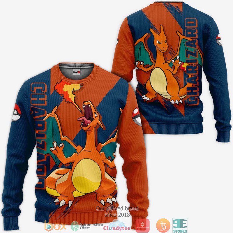 Charizard Pokemon Anime Merch 3d Hoodie, Bomber jacket 2 Charizard Pokemon Anime Merch 3d Hoodie Bomber jacket 1