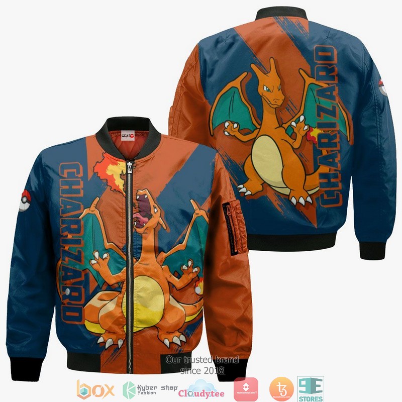Charizard Pokemon Anime Merch 3d Hoodie, Bomber jacket 4 Charizard Pokemon Anime Merch 3d Hoodie Bomber jacket 1 2 3