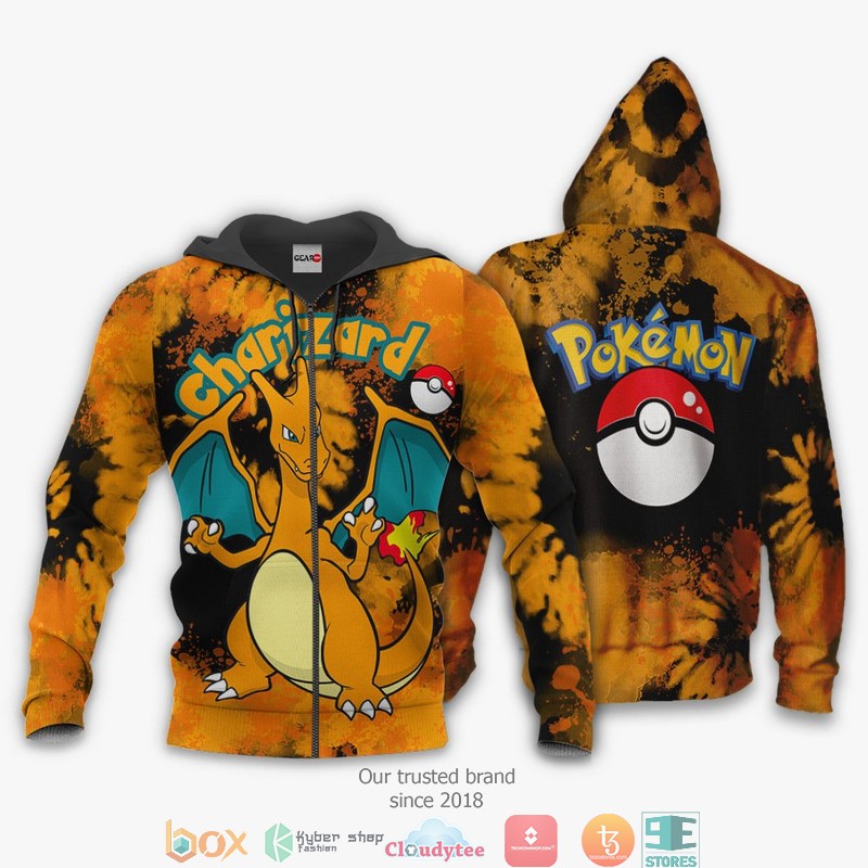 Charizard Pokemon Anime Merch Tie Dye 3d Hoodie, Bomber jacket 12 Charizard Pokemon Anime Merch Tie Dye 3d Hoodie Bomber jacket