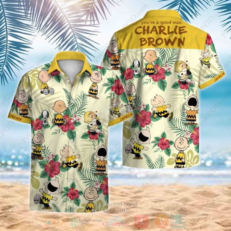 BEST Charlie Brown All Over Print Tropical Shirt 1 Charlie Brown Short Sleeve Hawaiian Shirt